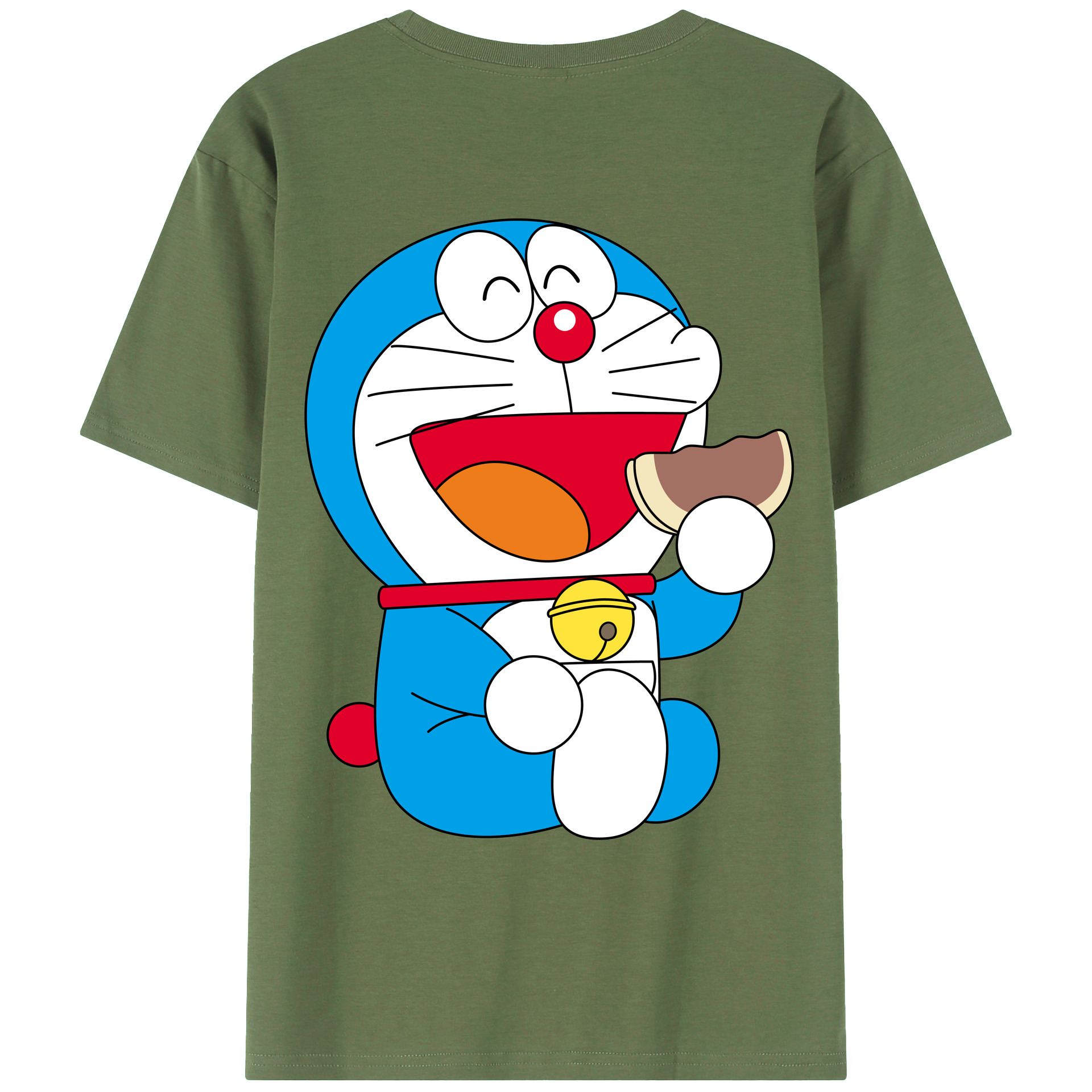 （画像用） ドラえもん Doraemon 綿100％ メンズ半袖Tシャツ（バックプリント） 通気性